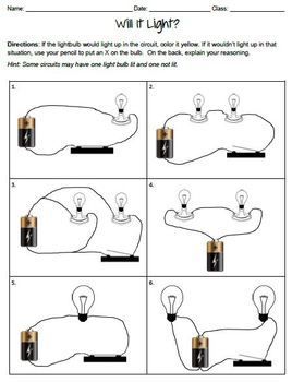 Drawing Simple Electrical Circuits Worksheet
