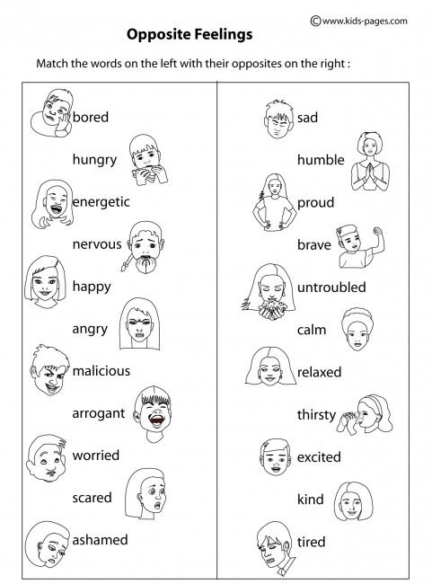 Feelings And Emotions Worksheets For Kindergarten Pdf