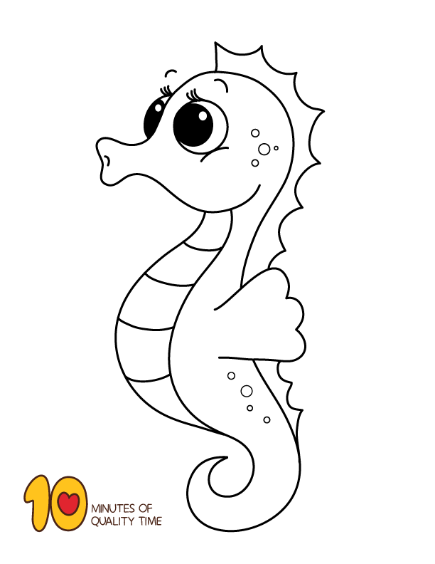 Seahorse Coloring Page Free
