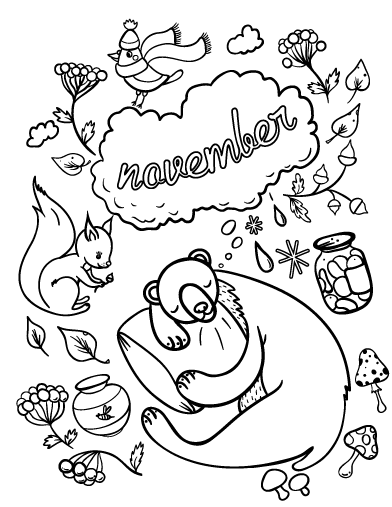 November Coloring Pages Free