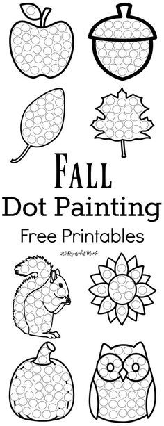 Dot Painting Free Fall Printables Preschool