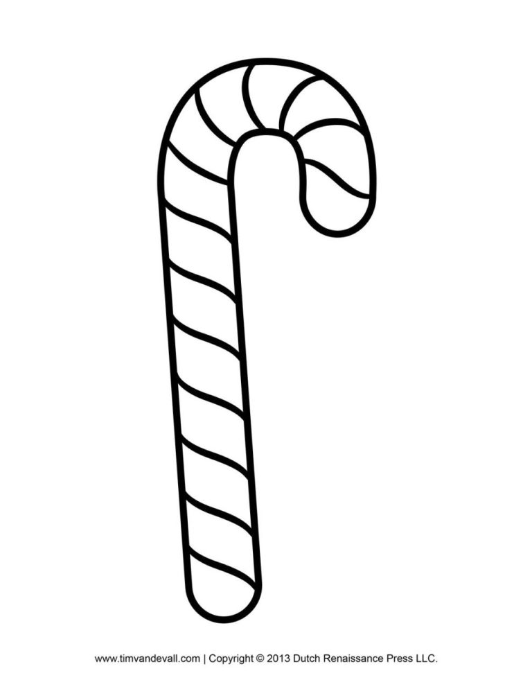 Simple Candy Cane Coloring Pages