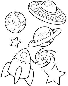 Space Coloring Sheets