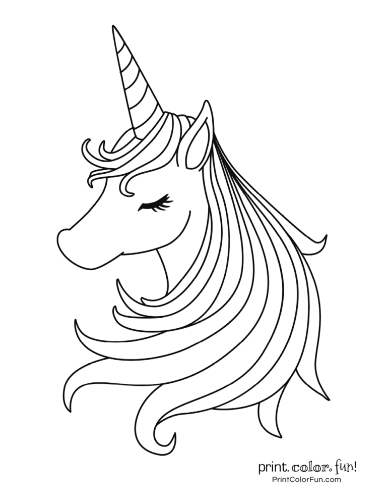 Easy Free Printable Unicorn Coloring Pages
