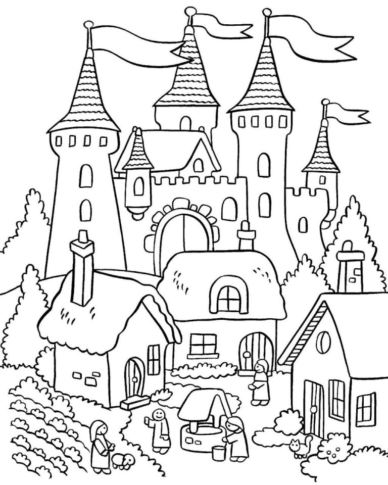 Castle Coloring Pages For Kids
