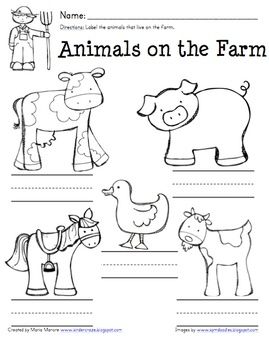 Printable Farm Animals Worksheet For Preschool
