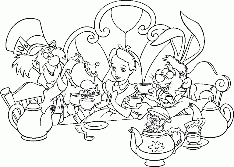 Alice In Wonderland Coloring Pages For Kids