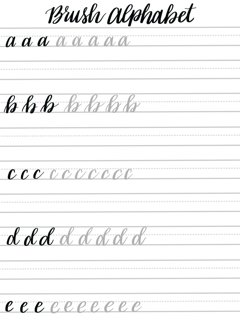 Calligraphy Alphabet Practice Sheets Printable