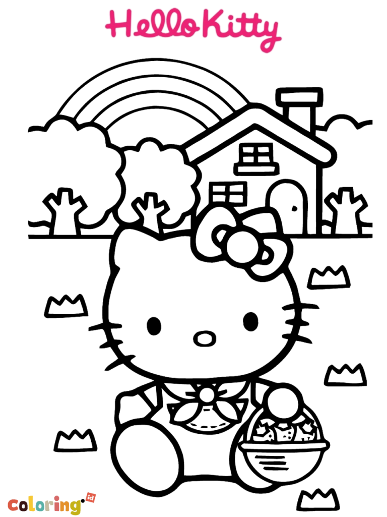 Rainbow Coloring Pages Hello Kitty