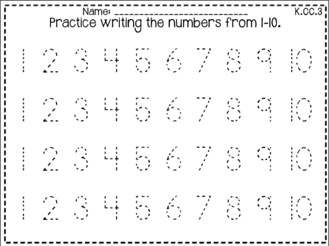 Free Printable Number Writing Practice Sheets