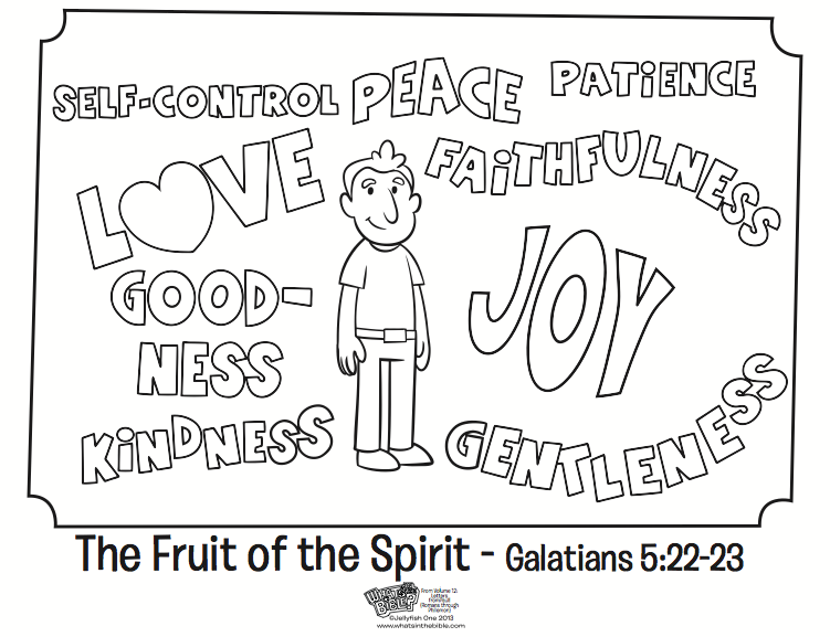 Fruit Of The Spirit Coloring Page For Preschoolers