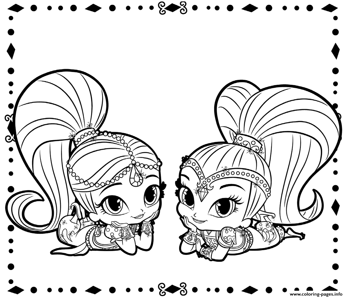 Shimmer And Shine Colouring Pages