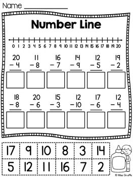 Subtraction Number Line Worksheets First Grade