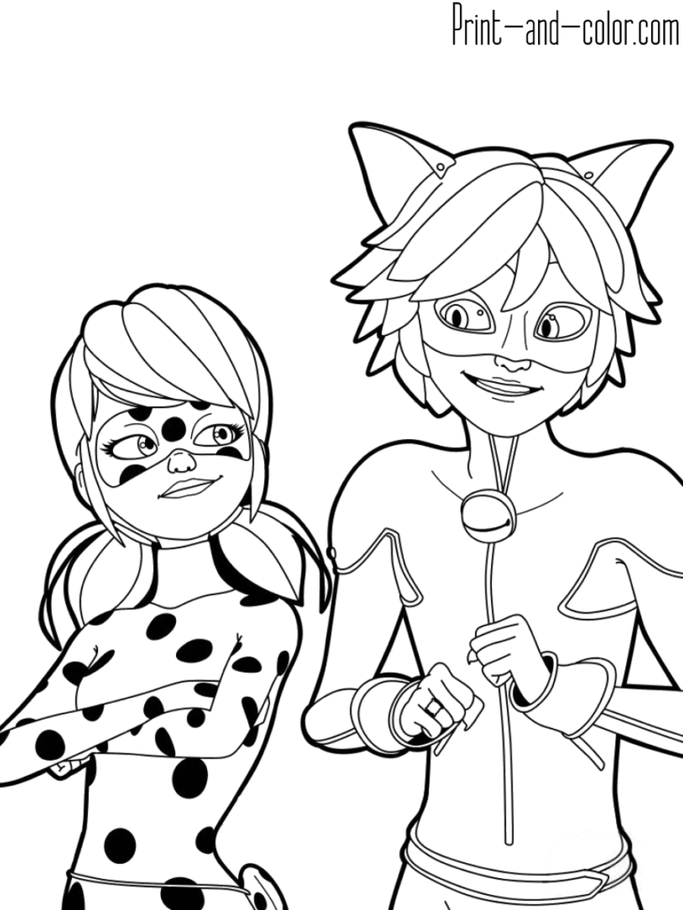 Mermaid Ladybug And Cat Noir Coloring Pages