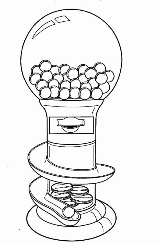 Gumball Machine Coloring Page