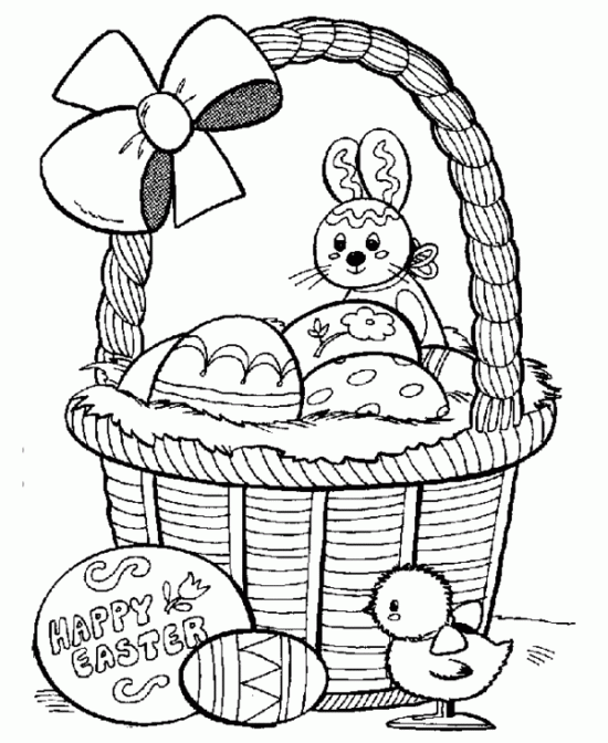 Easter Egg Basket Coloring Pages