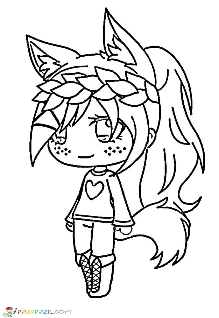 Gacha Life Coloring Pages Wolf