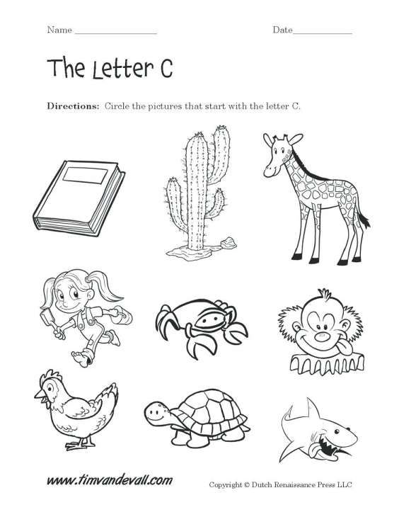 Letter C Coloring Pages For Toddlers