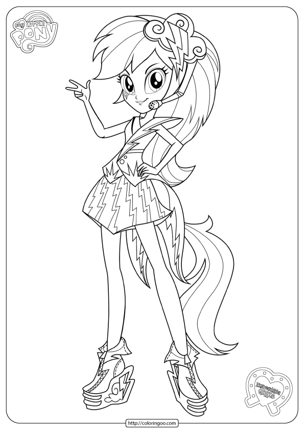 My Little Pony Equestria Girls Coloring Pages Rainbow Rocks