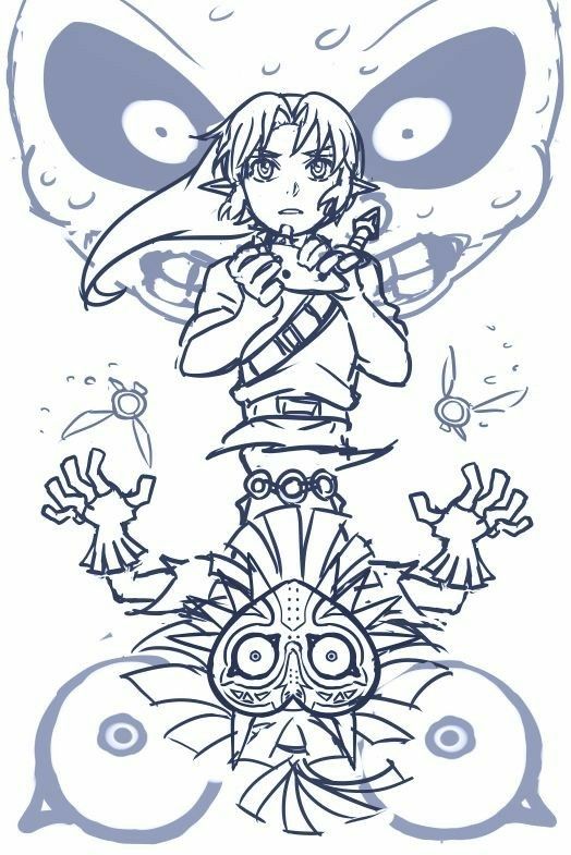 Majora's Mask Link Coloring Pages