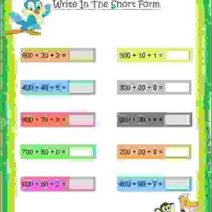Worksheet For Class 2 Maths Number Names