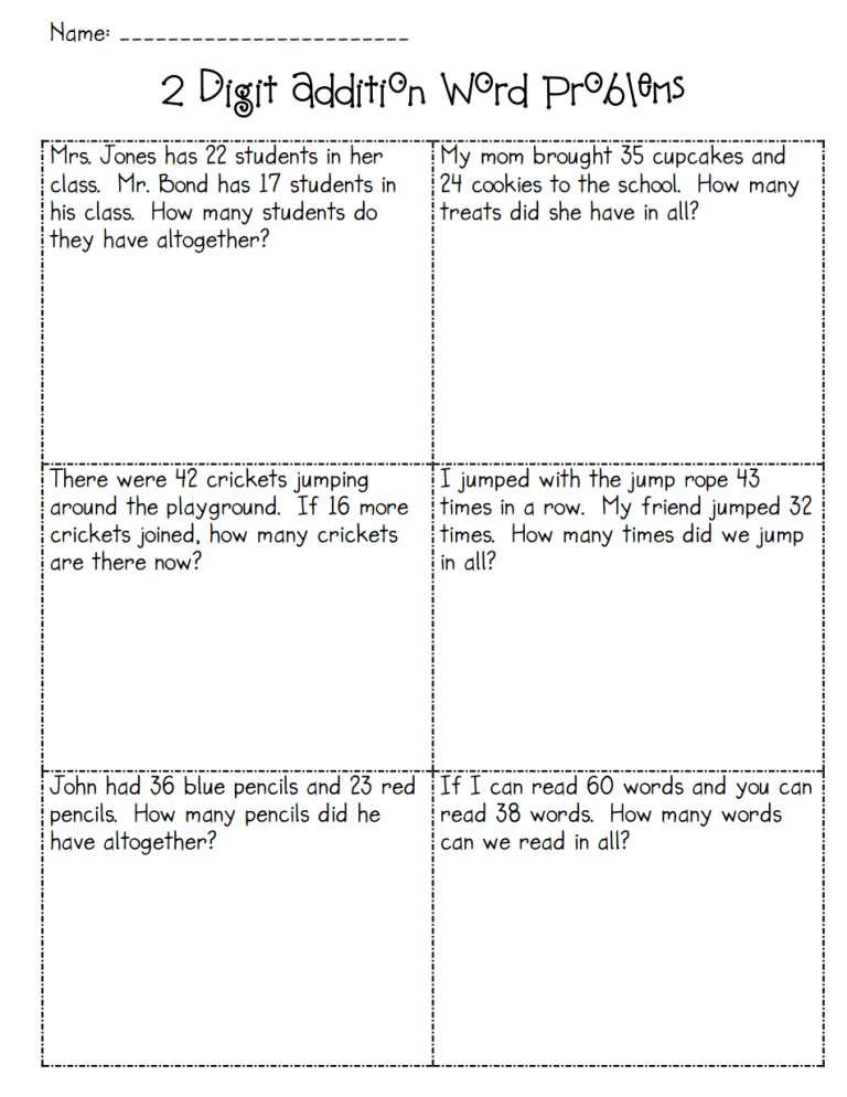 Addition Word Problems For Grade 3 Worksheets Pdf