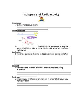 Isotopes And Nuclear Chemistry Worksheet Answers