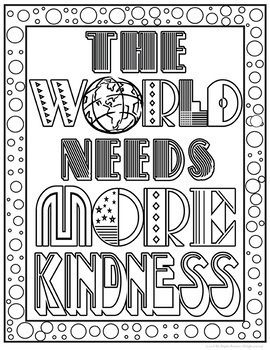 Kindness Coloring Pages Printable