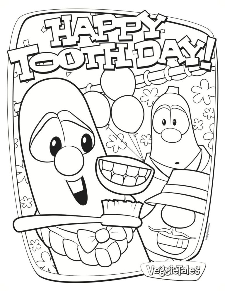 Happy Tooth Coloring Page