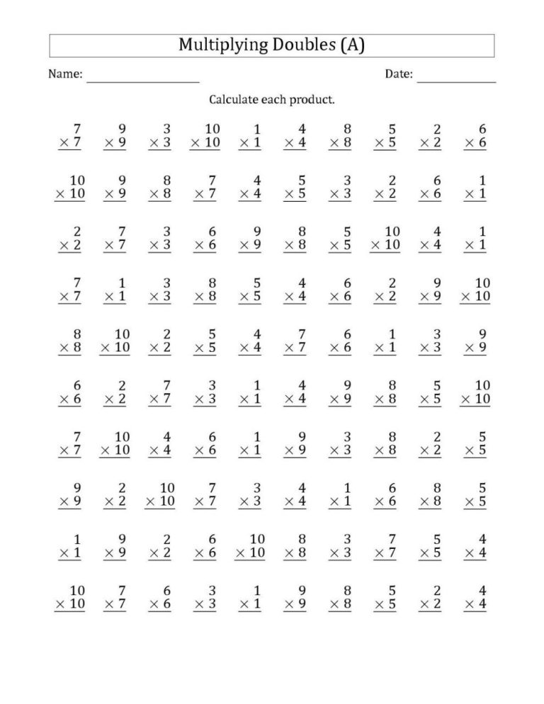 6th Grade Fun Multiplication Worksheets