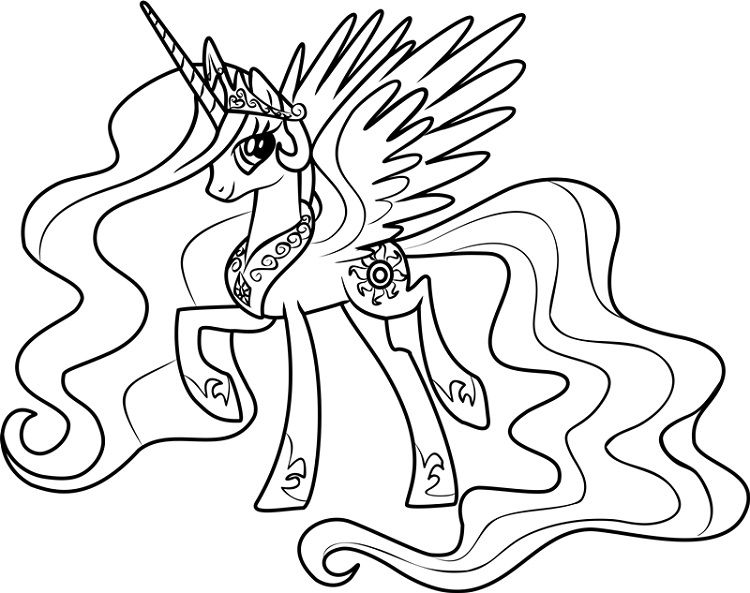 Unicorn Princess Celestia Coloring Pages