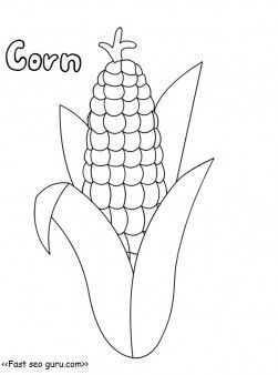 Corn Coloring Pages For Kids