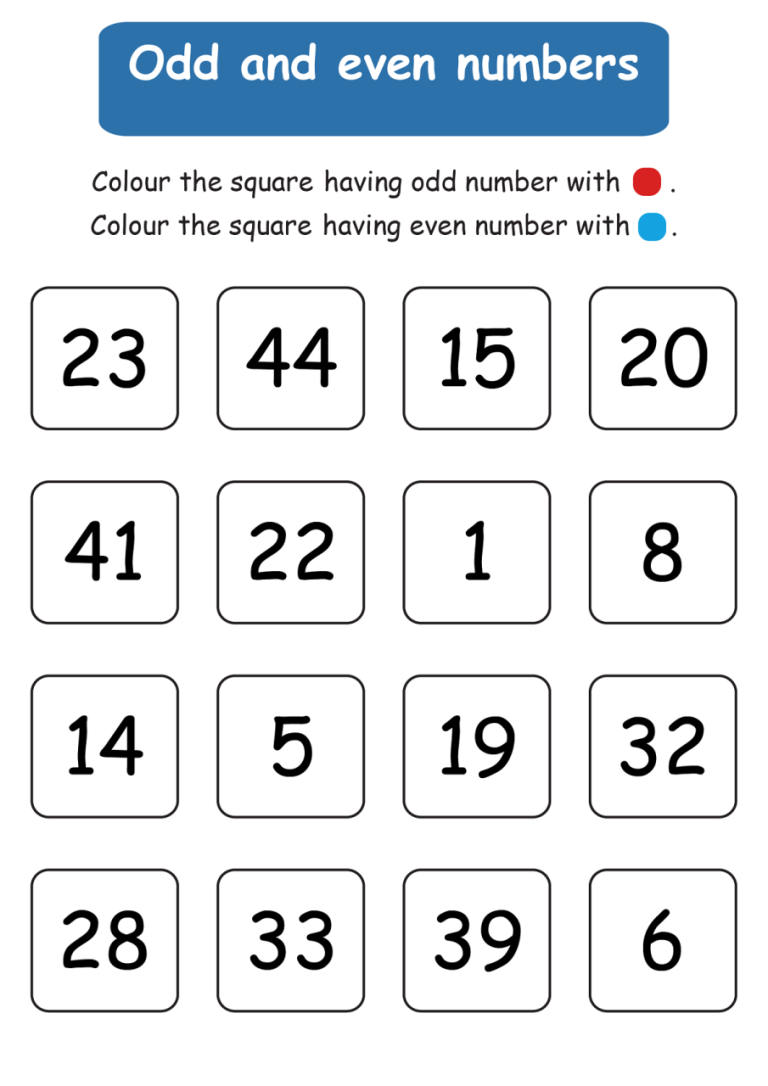 First Grade Odd And Even Numbers Worksheets 1st Grade