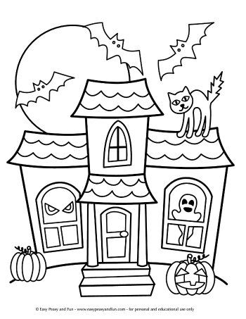 Easy Coloring Sheets Halloween