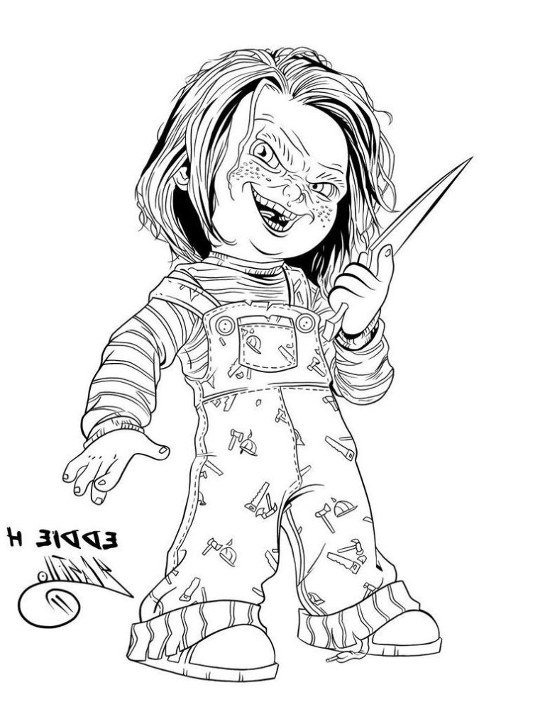 Scary Chucky Coloring Pages