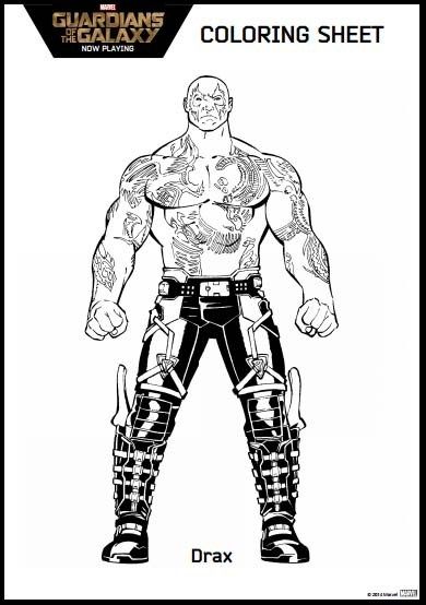 Drax Guardians Of The Galaxy Coloring Pages