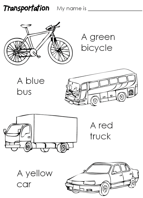 Transportation Coloring Pages For Kindergarten