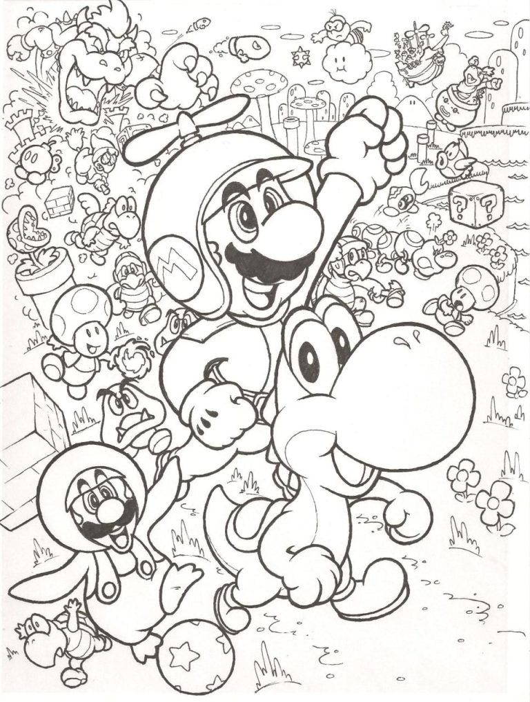 Super Mario Coloring Page Free