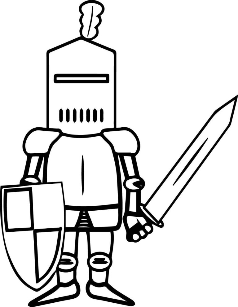 Knight Coloring Pages Easy
