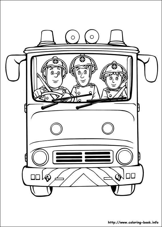 Fireman Sam Fire Truck Coloring Pages