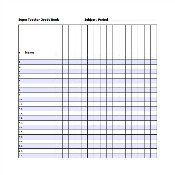 Printable Grading Sheet For Teachers