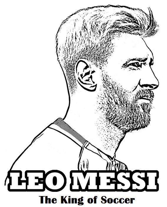 Easy Messi Coloring Pages