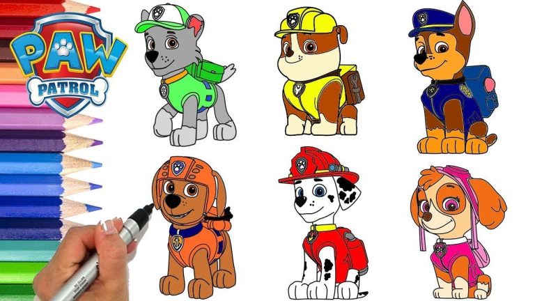 Full Size Chase Paw Patrol Coloring Page