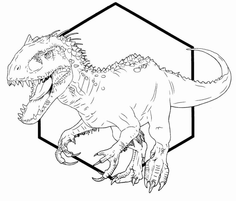 Realistic Indominus Rex Coloring Page