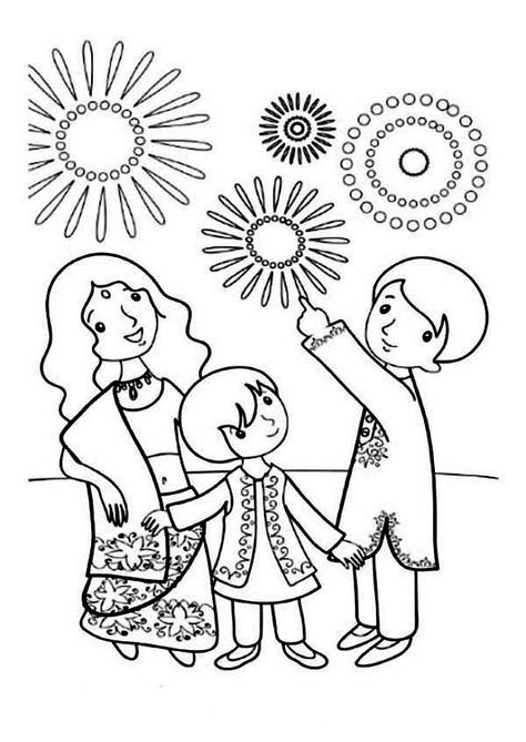 Diwali Colouring Pages Free