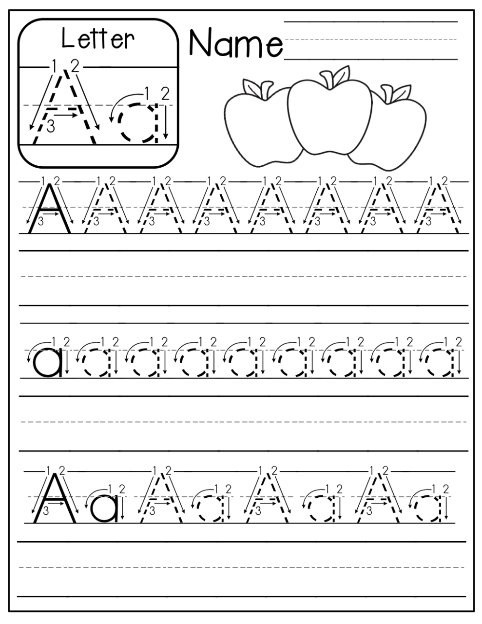 Kindergarten Letter Worksheets Free