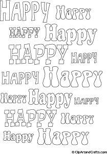 Word Happy Coloring Pages