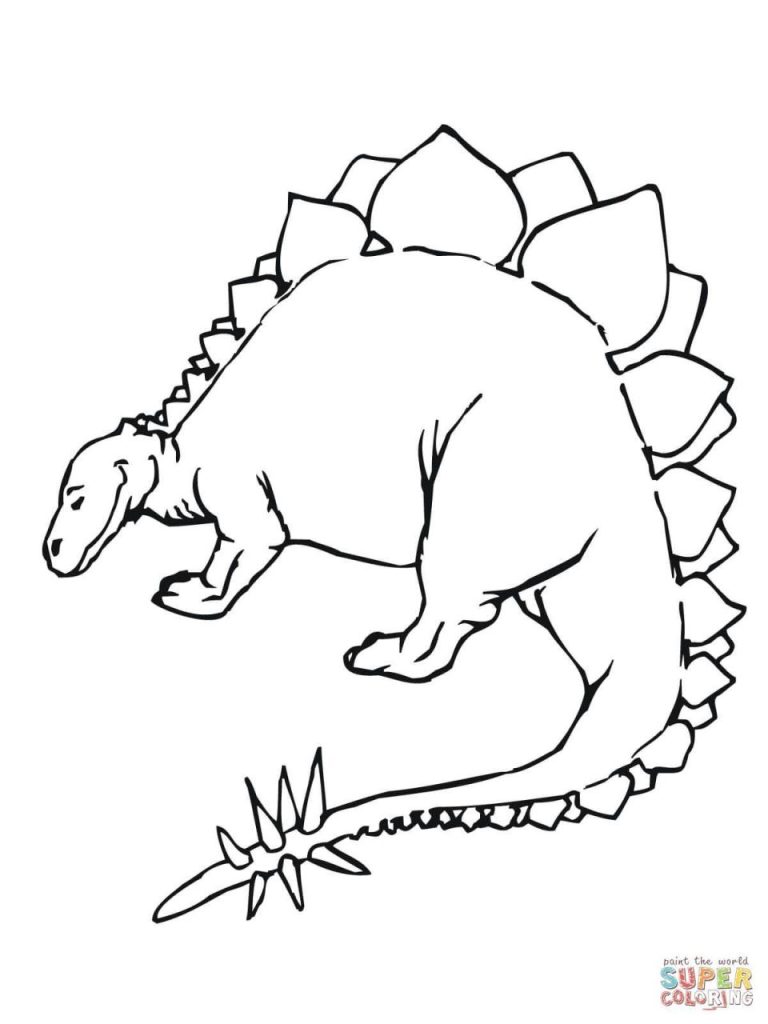 Realistic Stegosaurus Coloring Page