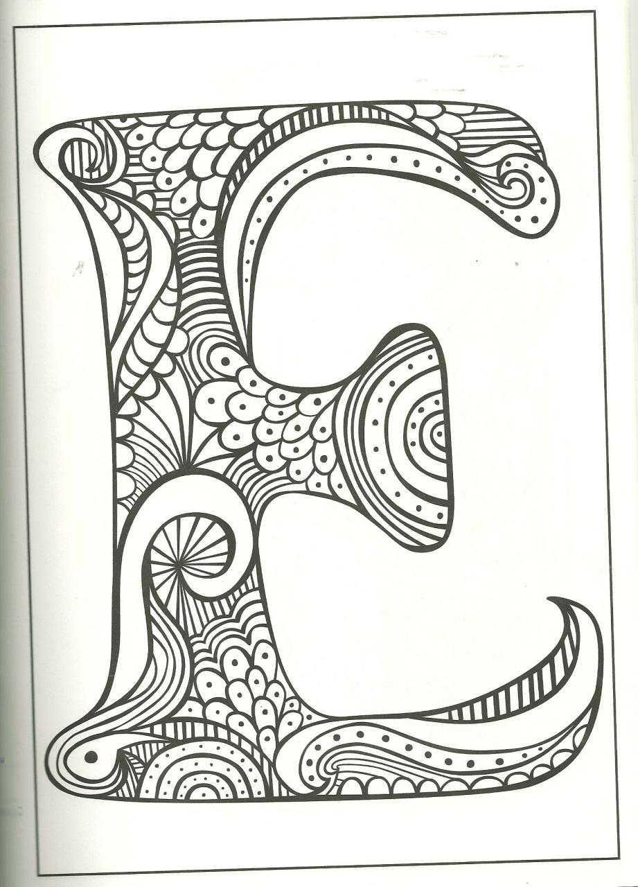 Letter E Coloring Pages For Adults