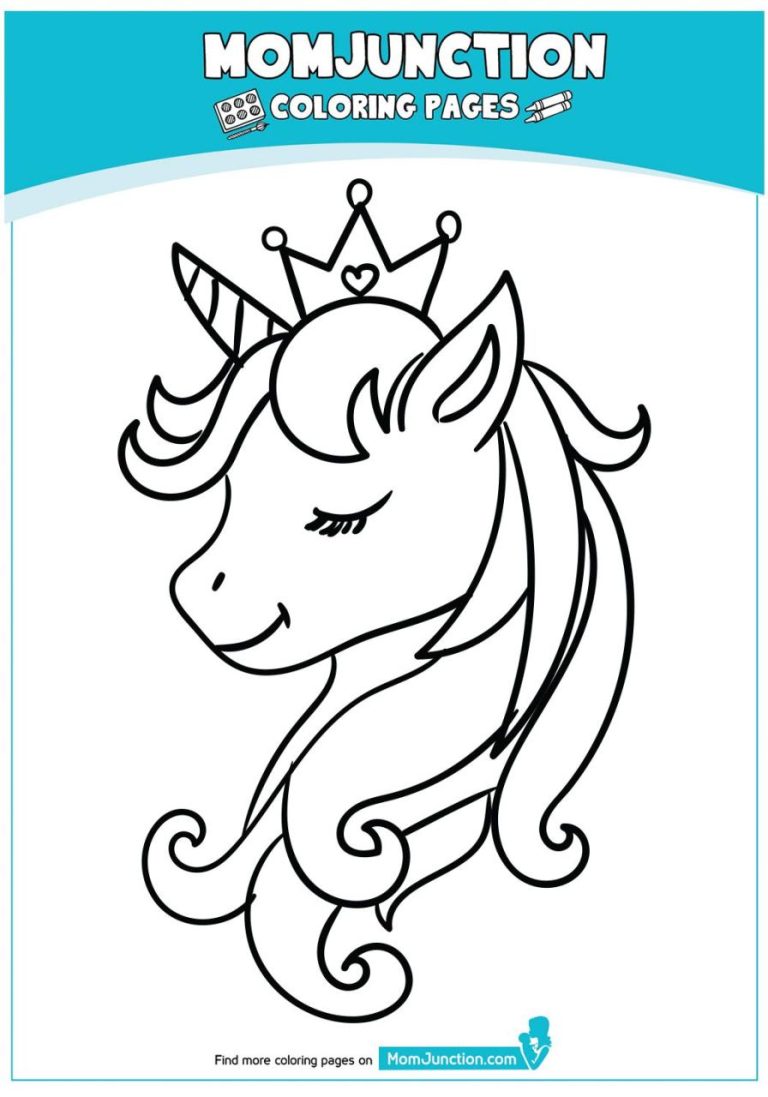 Free Unicorn Head Coloring Pages